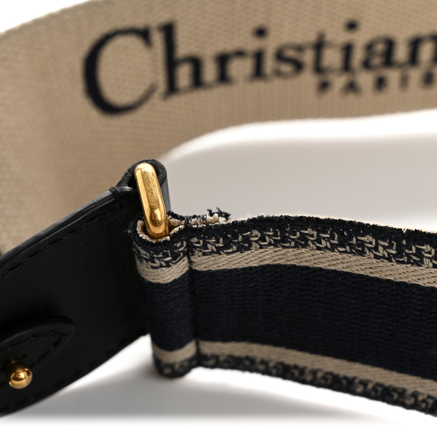 Christian Dior Canvas Embroidered Shoulder Strap Blue 6 of 8