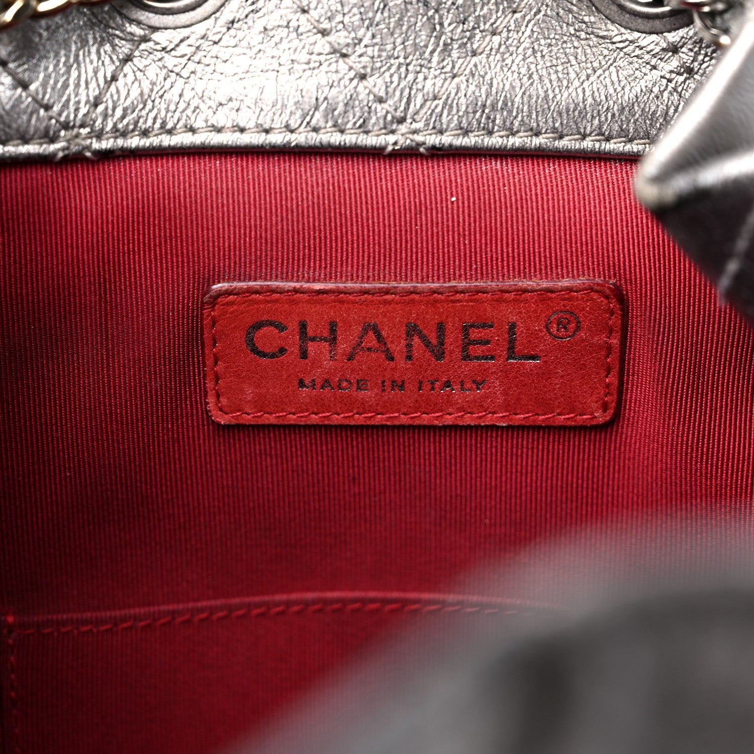 Chanel Metallic Crumpled Calfskin Quilted Small Gabrielle Backpack Silver 6 of 14