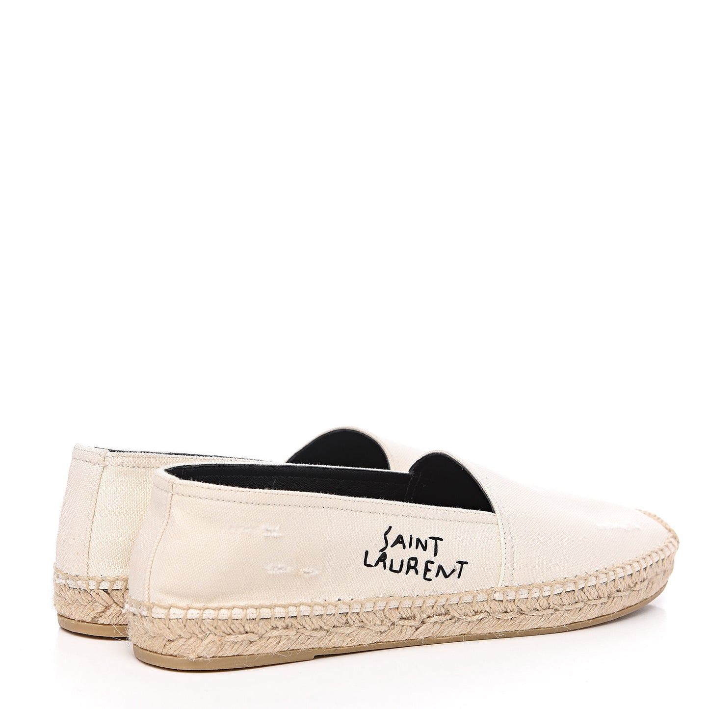 Canvas Nappa Elba Light Logo Embroidered Espadrilles 41 Panna