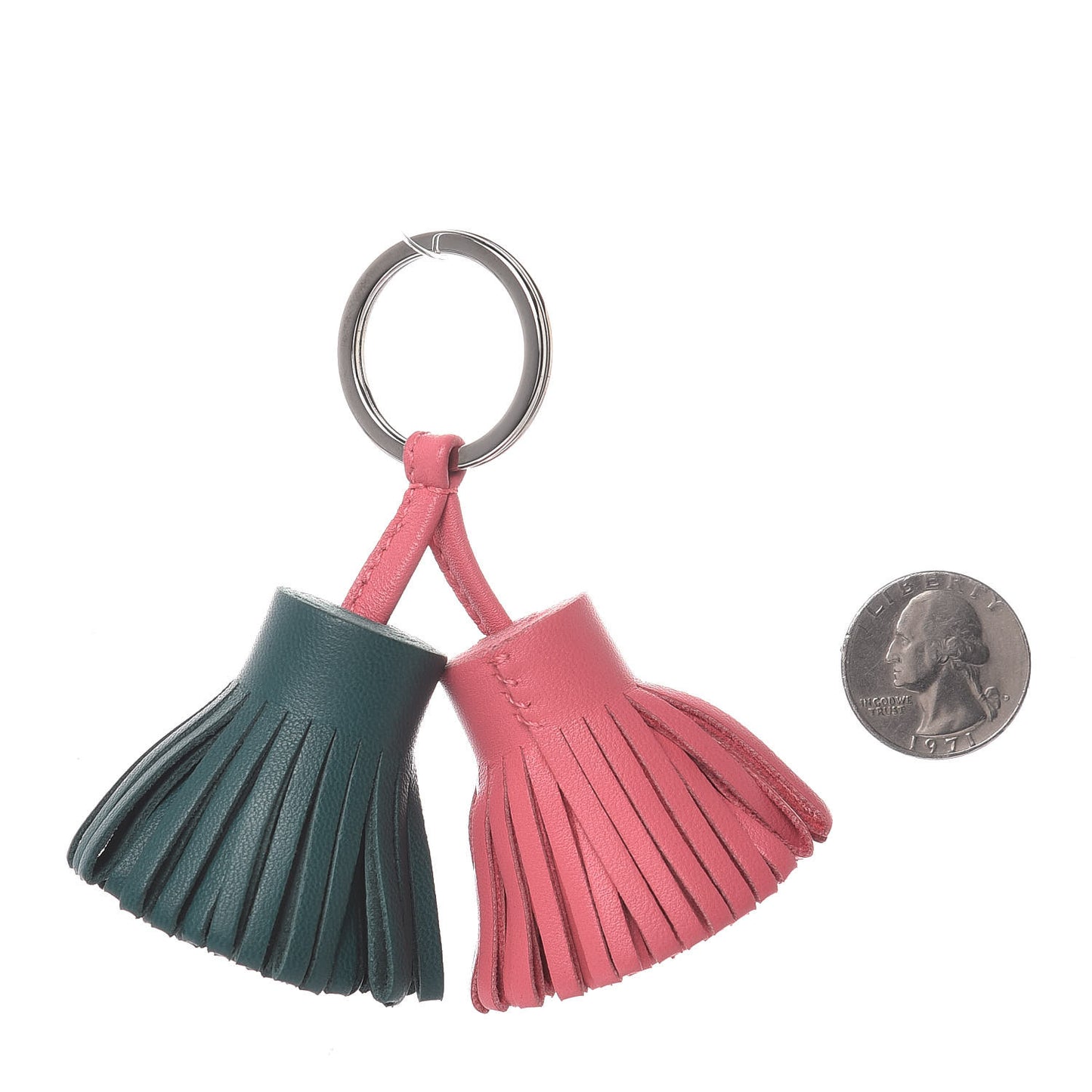 Lambskin Carmen Uno-Dos Key Holder Rose Azalee Malachite