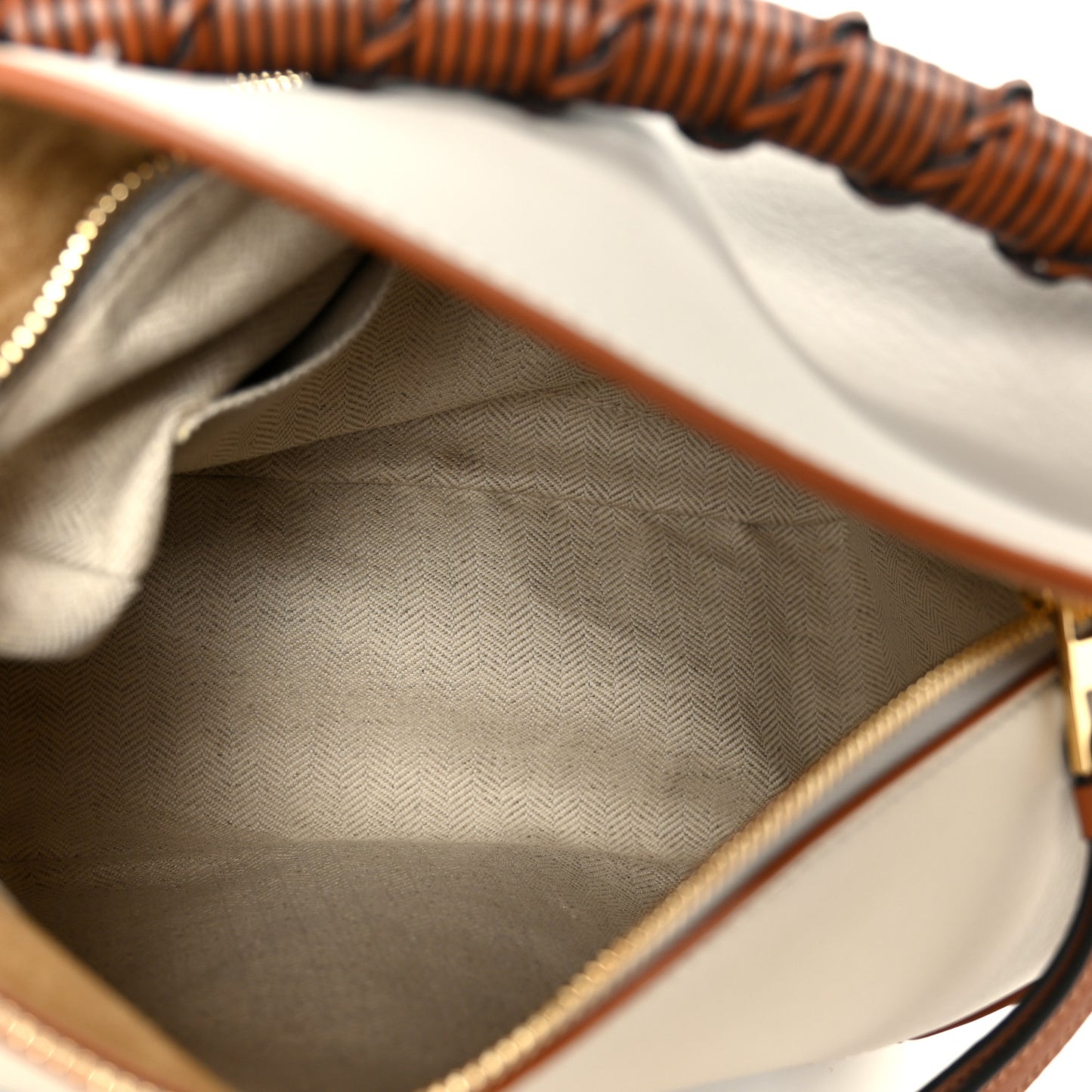 Calfskin Small Puzzle Edge Bag Ghost Soft White