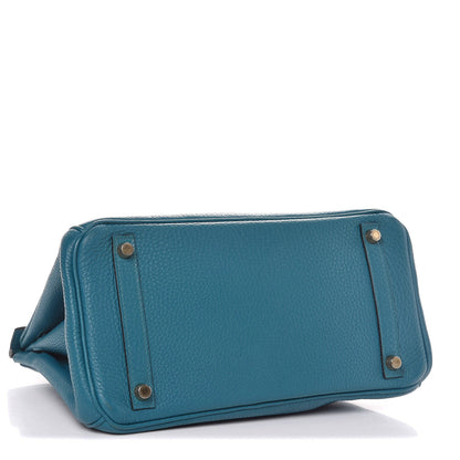 Hermes Taurillon Clemence Birkin 30 Cobalt 4 of 32