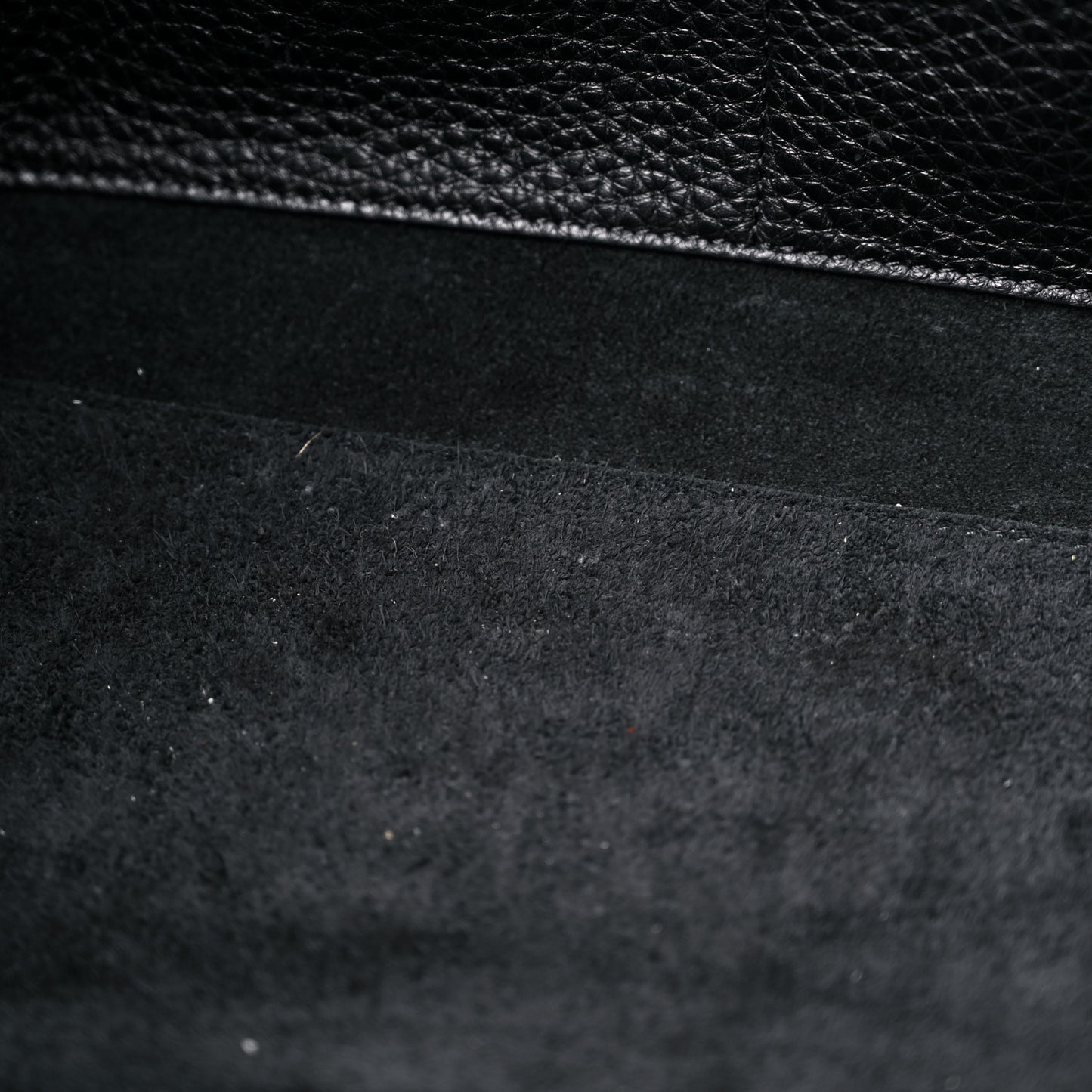 Grained Calfskin Rockstud Shoulder Tote Black