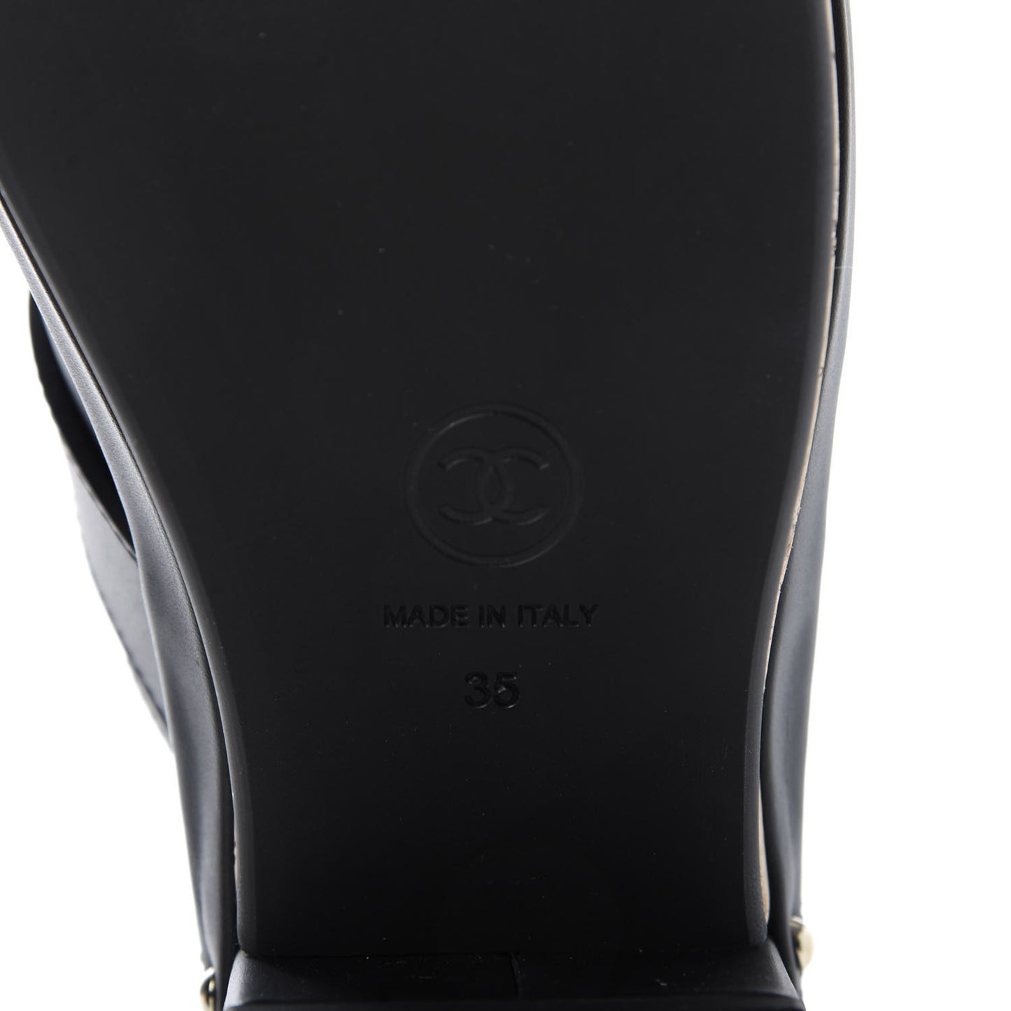 Calfskin CC Turn Lock Clogs 35 Black