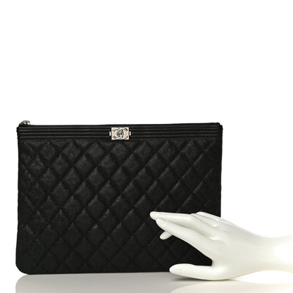 Chanel Caviar Quilted Medium Boy Cosmetic Case Black 2 of 10