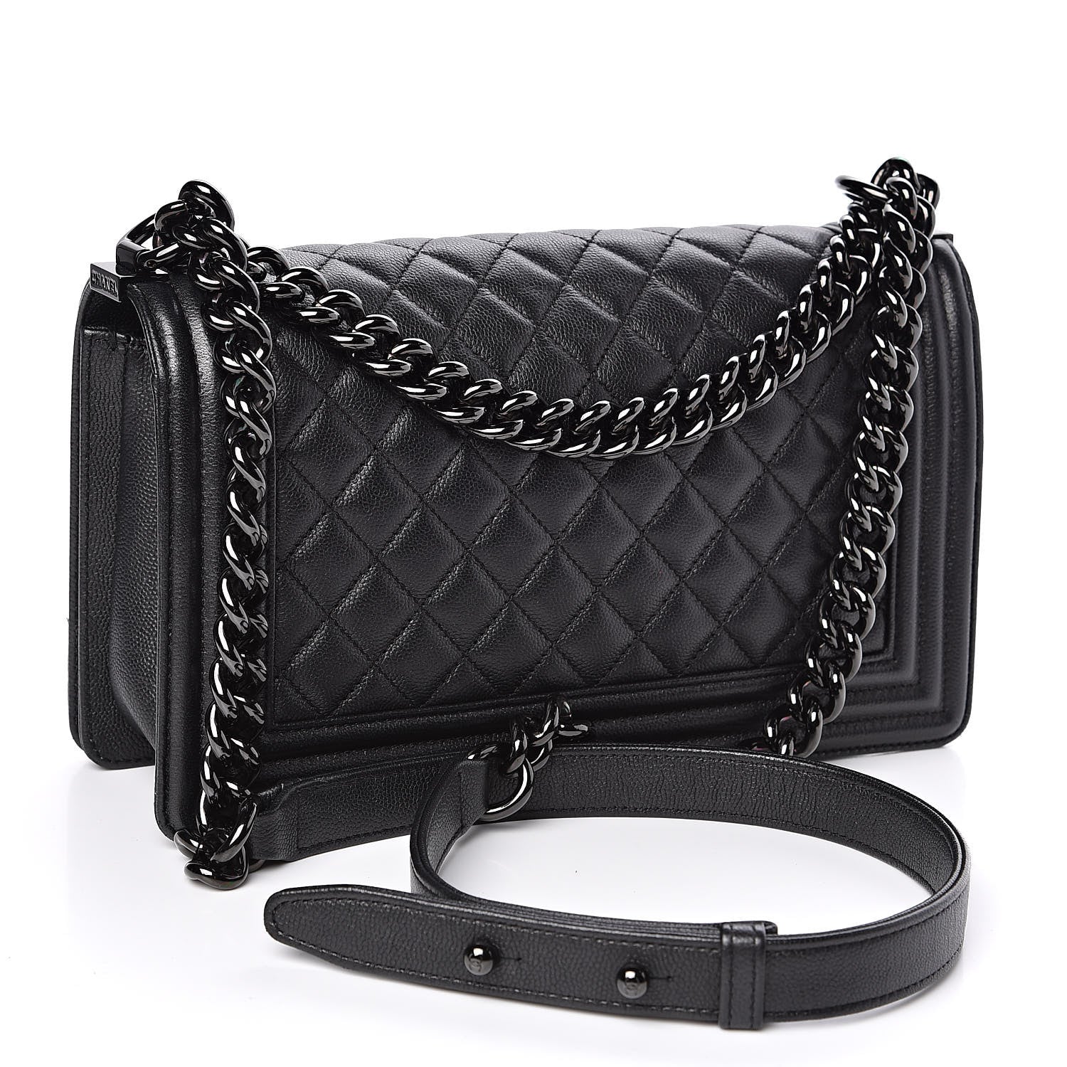 Chanel Caviar Quilted Medium Boy Flap So Black 3 of 11