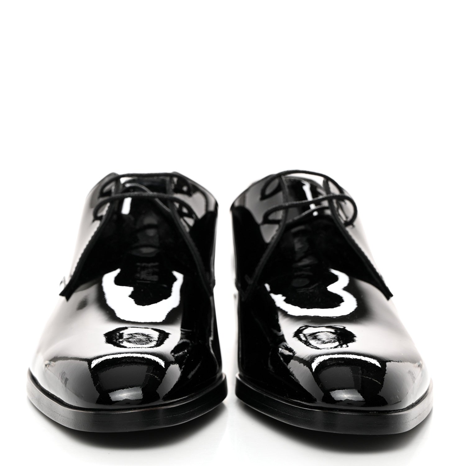 Saint Laurent Patent Baltimora Lace Up Derby Shoes 38 Black 2 of 9