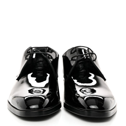 Saint Laurent Patent Baltimora Lace Up Derby Shoes 38 Black 2 of 9