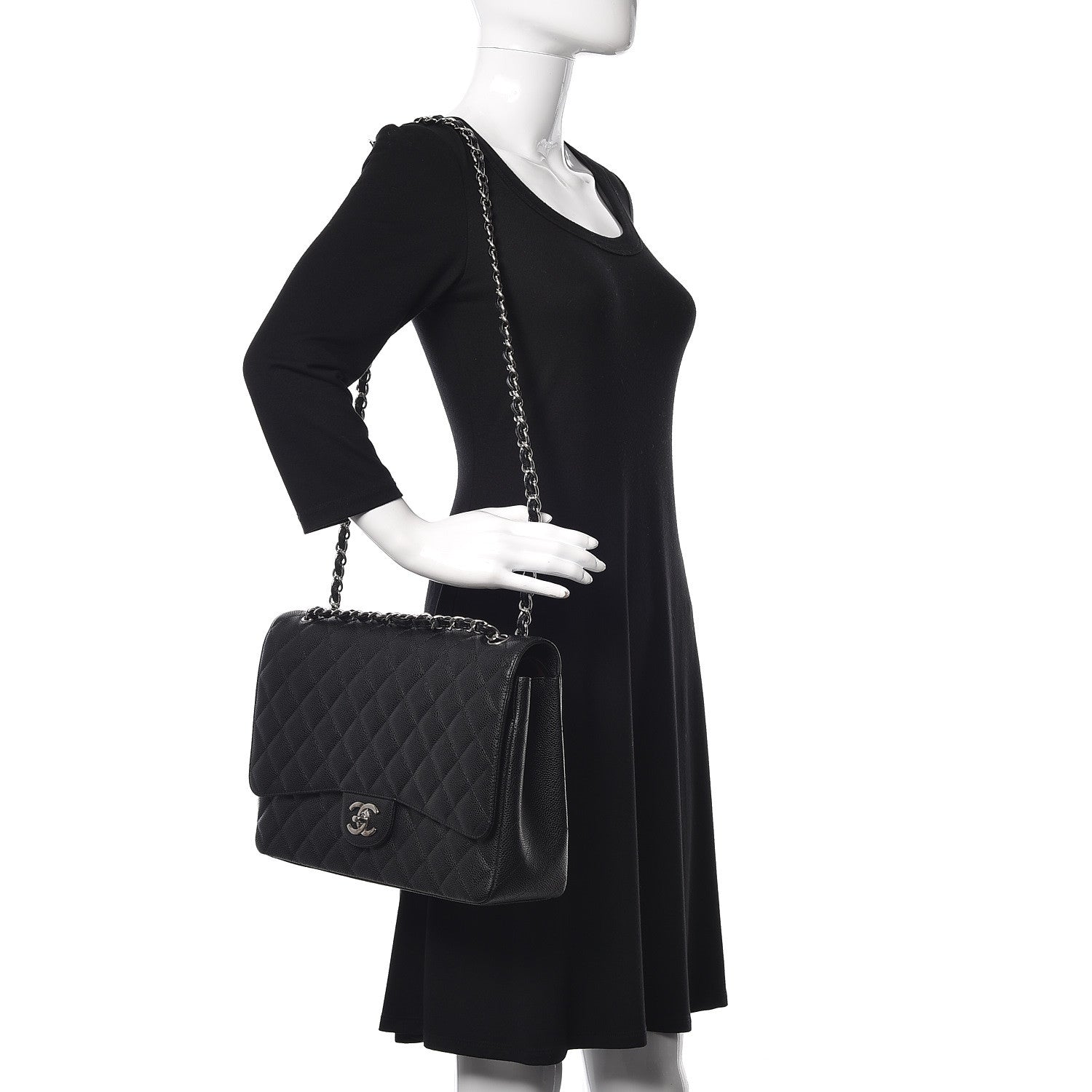 Chanel Caviar Quilted Maxi Double Flap Black 2 of 12