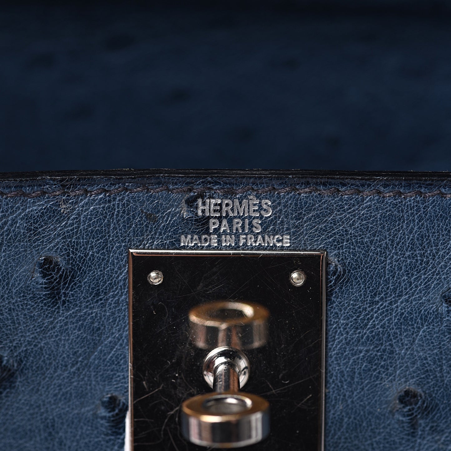 Ostrich Kelly Sellier 28 Bleu Roi