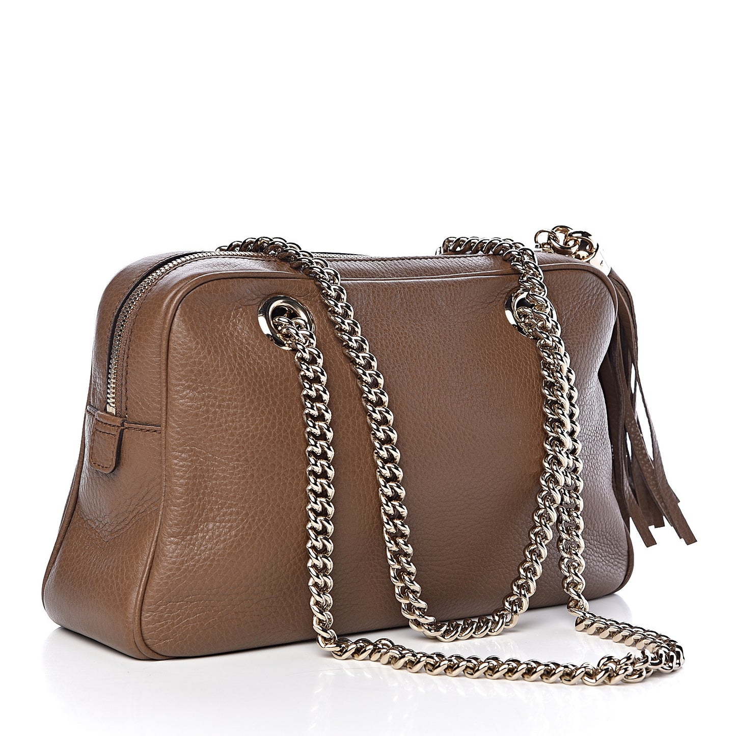 Pebbled Calfskin Small Soho Bowler Maple Brown