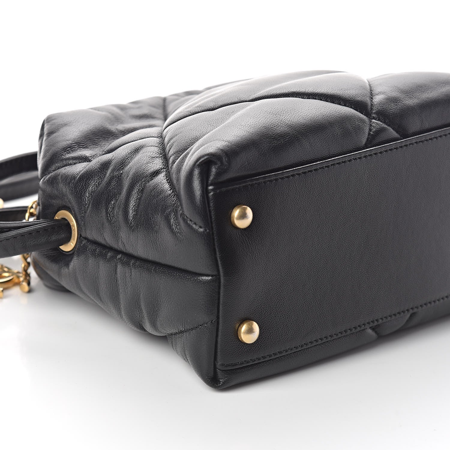 Chanel Lambskin Quilted Small Bowling Bag Black 8 of 9