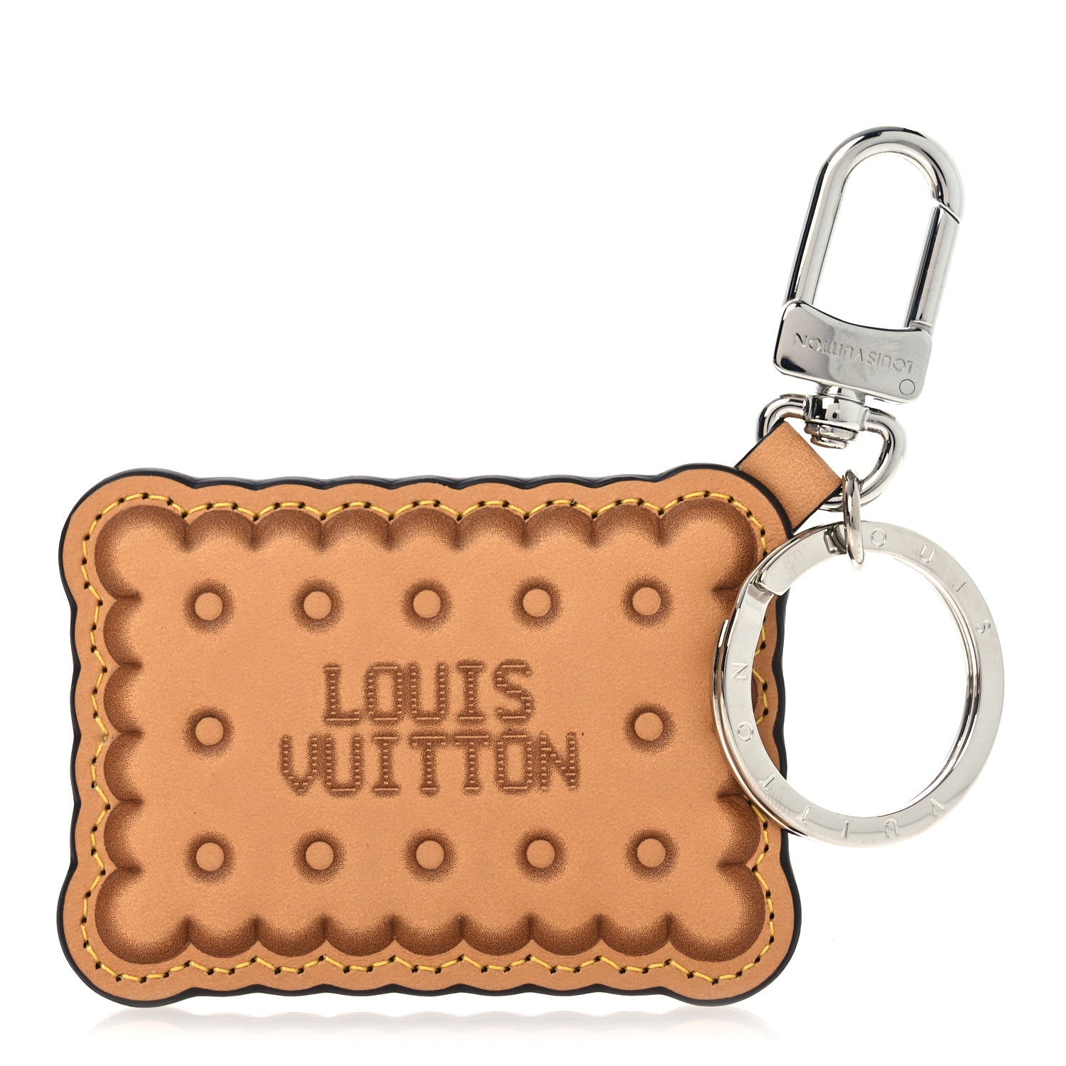 Louis Vuitton Monogram Biscuit Key Holder Bag Charm 1 of 4
