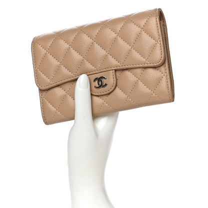 Chanel Caviar Quilted Medium Flap Wallet Beige 2 of 12