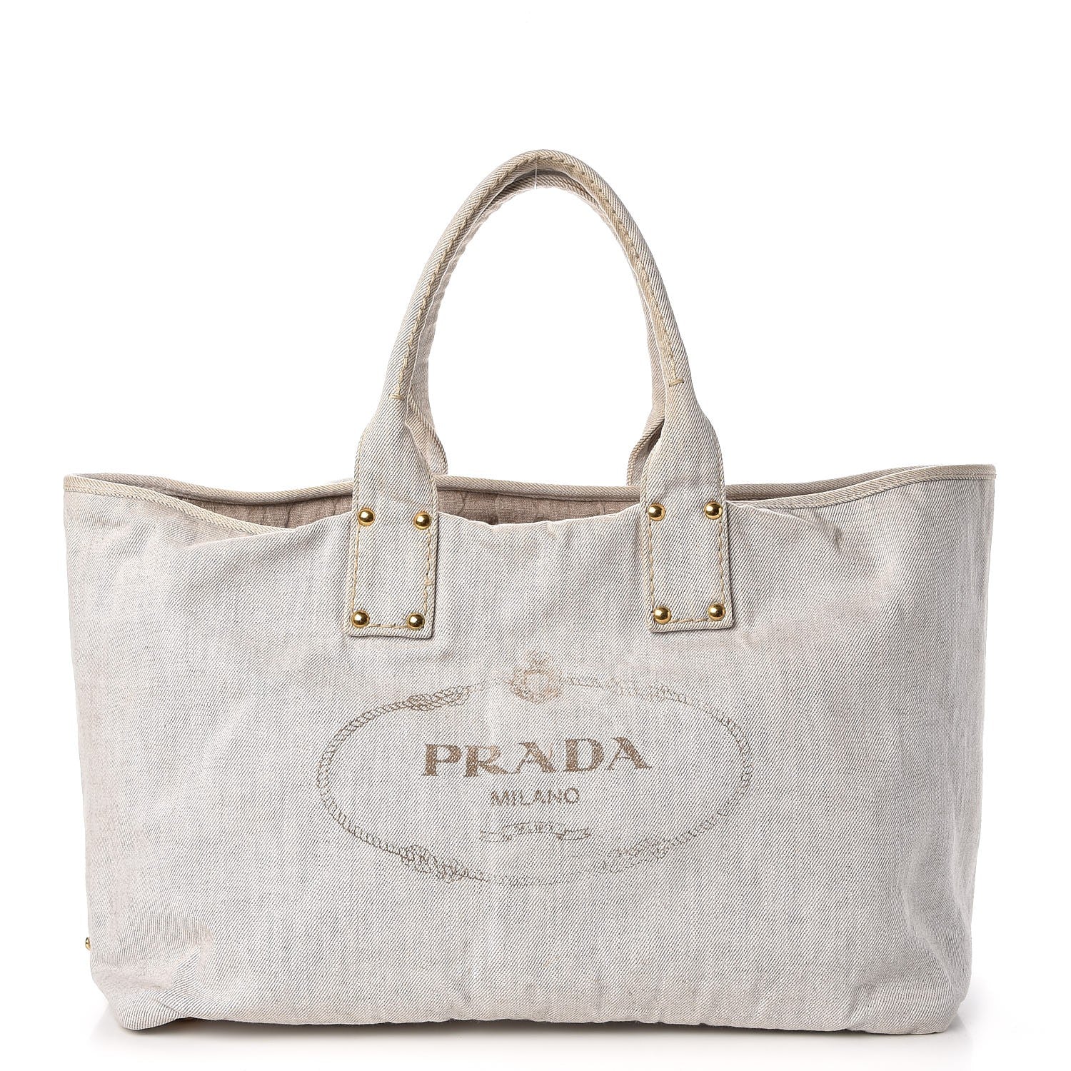 Prada Denim Logo Tote Light Blue 1 of 14