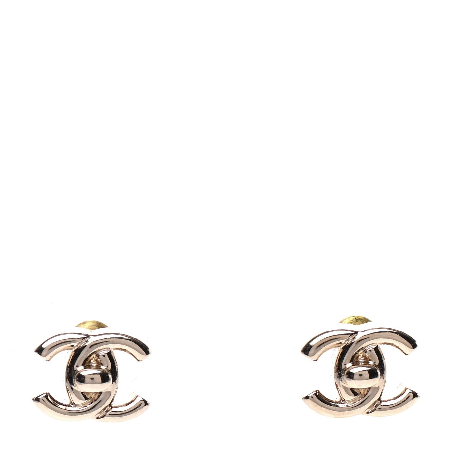 Chanel Metal CC Turnlock Earrings Gold 1 of 4