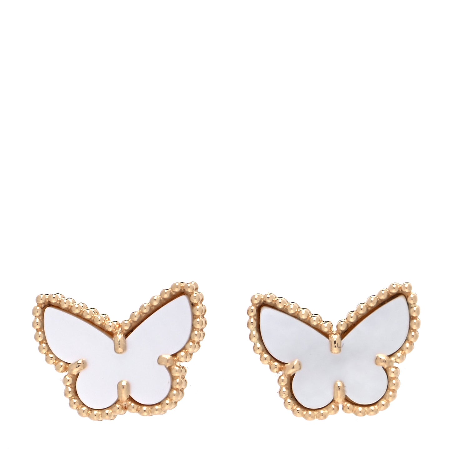 18K Yellow Gold Mother of Pearl Sweet Alhambra Butterfly Earrings