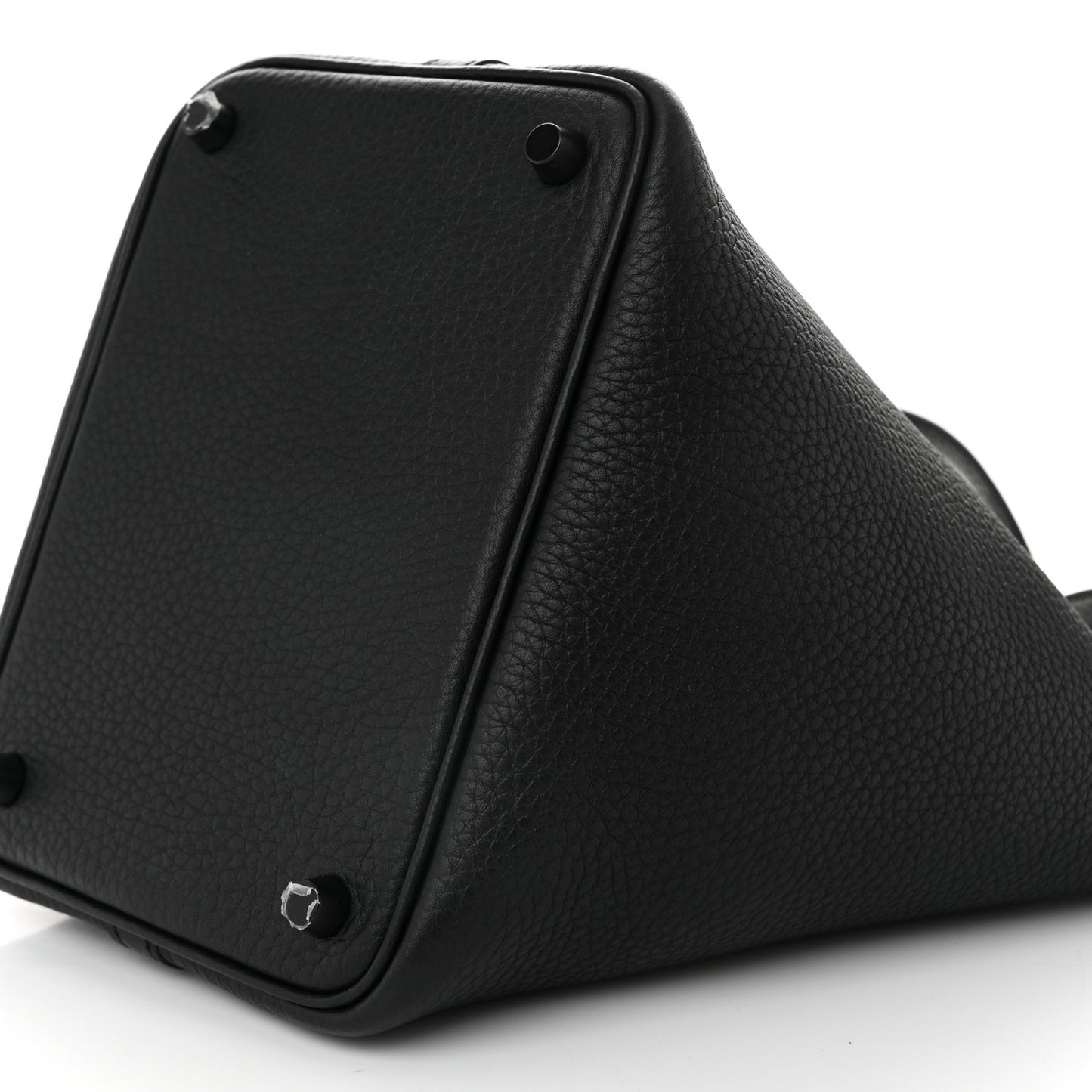 Taurillon Clemence Monochrome Picotin Lock 18 PM Black