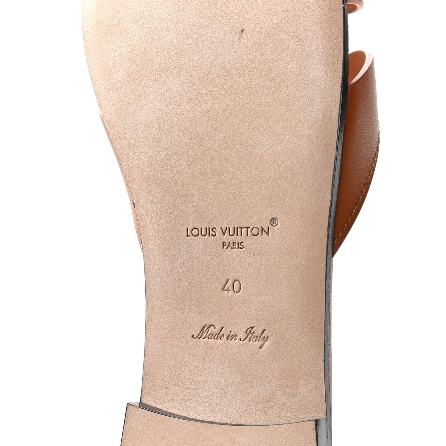 Calfskin LV Isola Flat Sandals 40 Tan