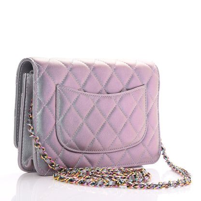 Chanel Iridescent Lambskin Quilted Reissue Wallet On Chain WOC Light Purple 3 of 9