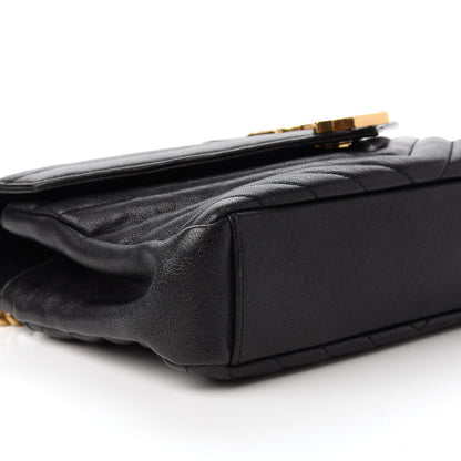 Saint Laurent Sheepskin Matelasse Chevron Monogram Medium College Bag Black 6 of 10