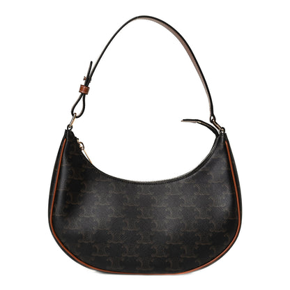 Celine Triomphe Canvas Calfskin Ava Shoulder Bag Tan 2 of 21