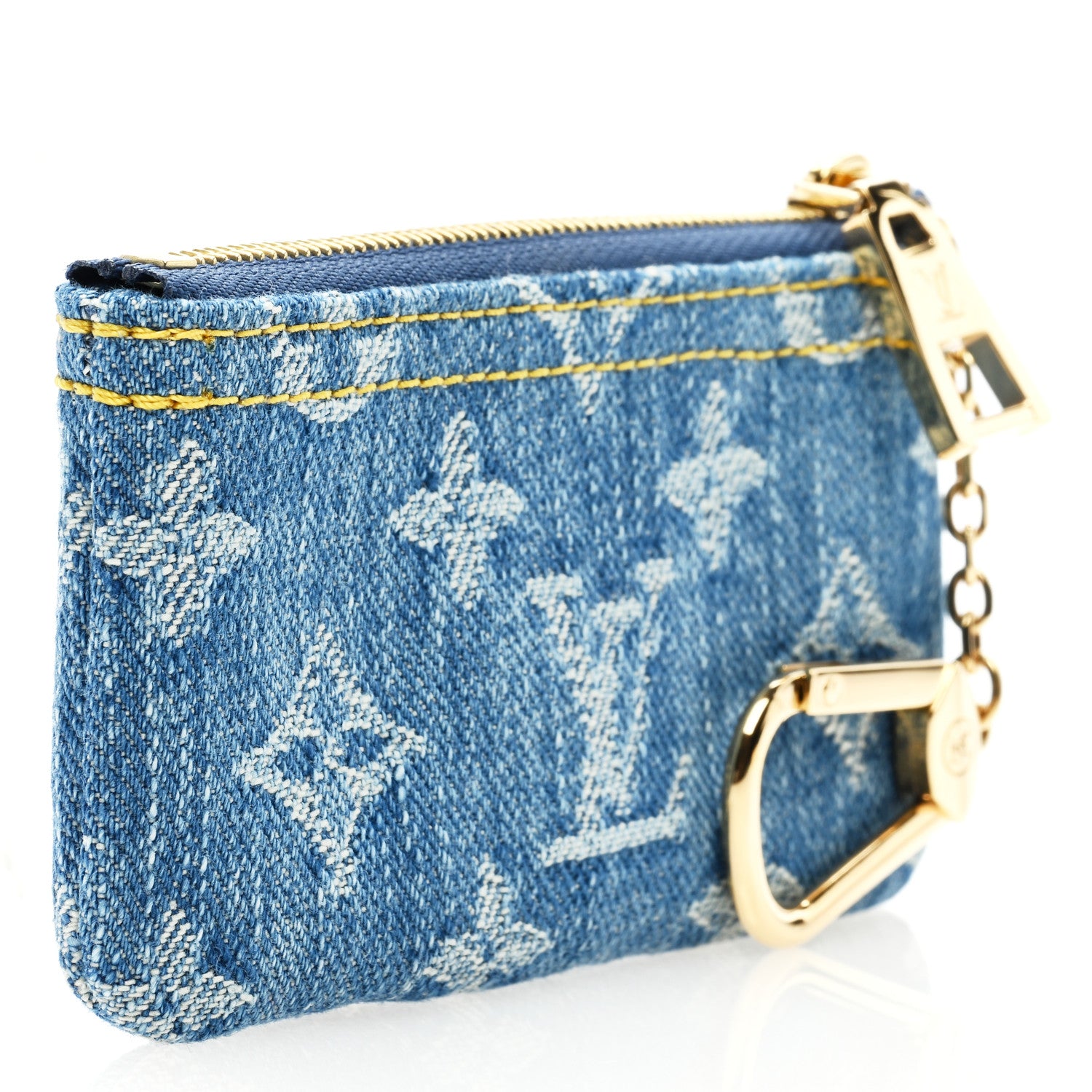 Louis Vuitton Monogram Denim Key Pouch Denim Blue 3 of 6
