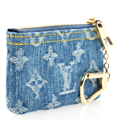 Louis Vuitton Monogram Denim Key Pouch Denim Blue 3 of 6
