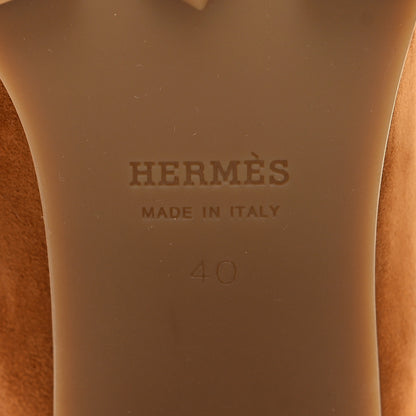 Hermes Suede Goatskin Flore 60 Mules 40 Brun Amourette 7 of 9
