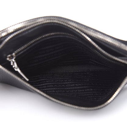 Prada Vitello Phenix Double Zip Crossbody Bag Black 5 of 11