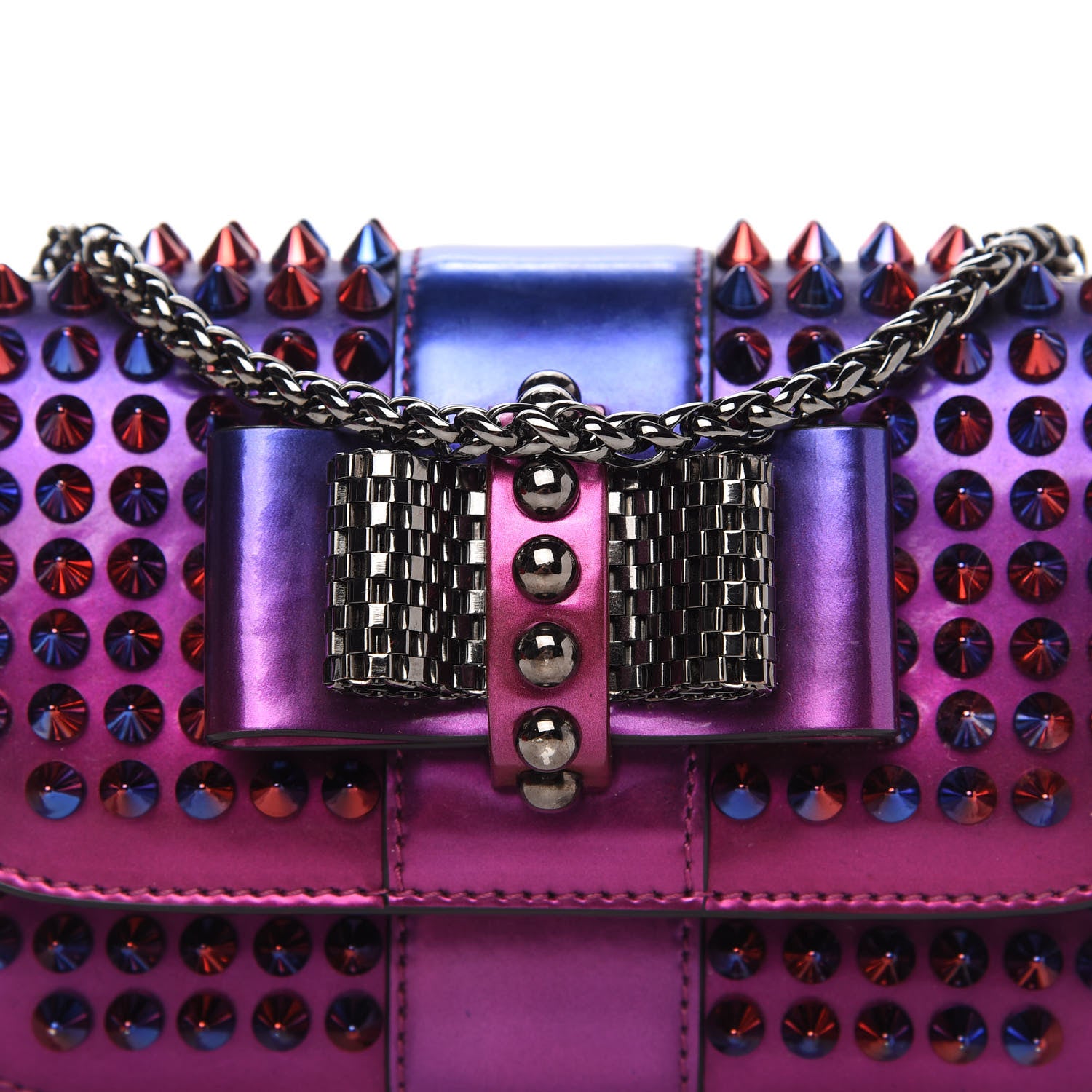 Christian Louboutin Patent Scarabe Spikes Sweety Charity Crossbody Bag Rose Digitale 9 of 9