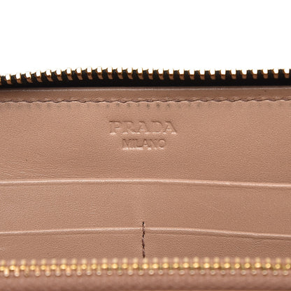 Prada Soft Calf Zip Around Wallet Nero Black 6 of 8