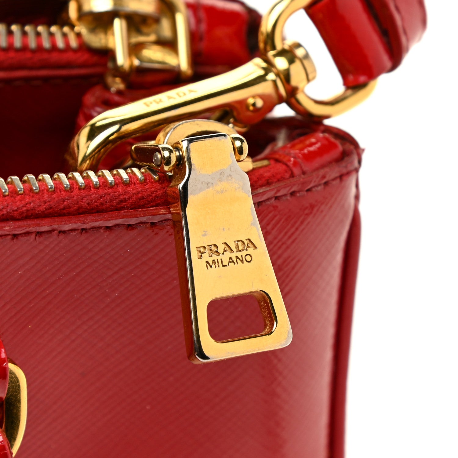 Prada Saffiano Vernice Mini Galleria Double Zip Tote Rosso 30 of 30