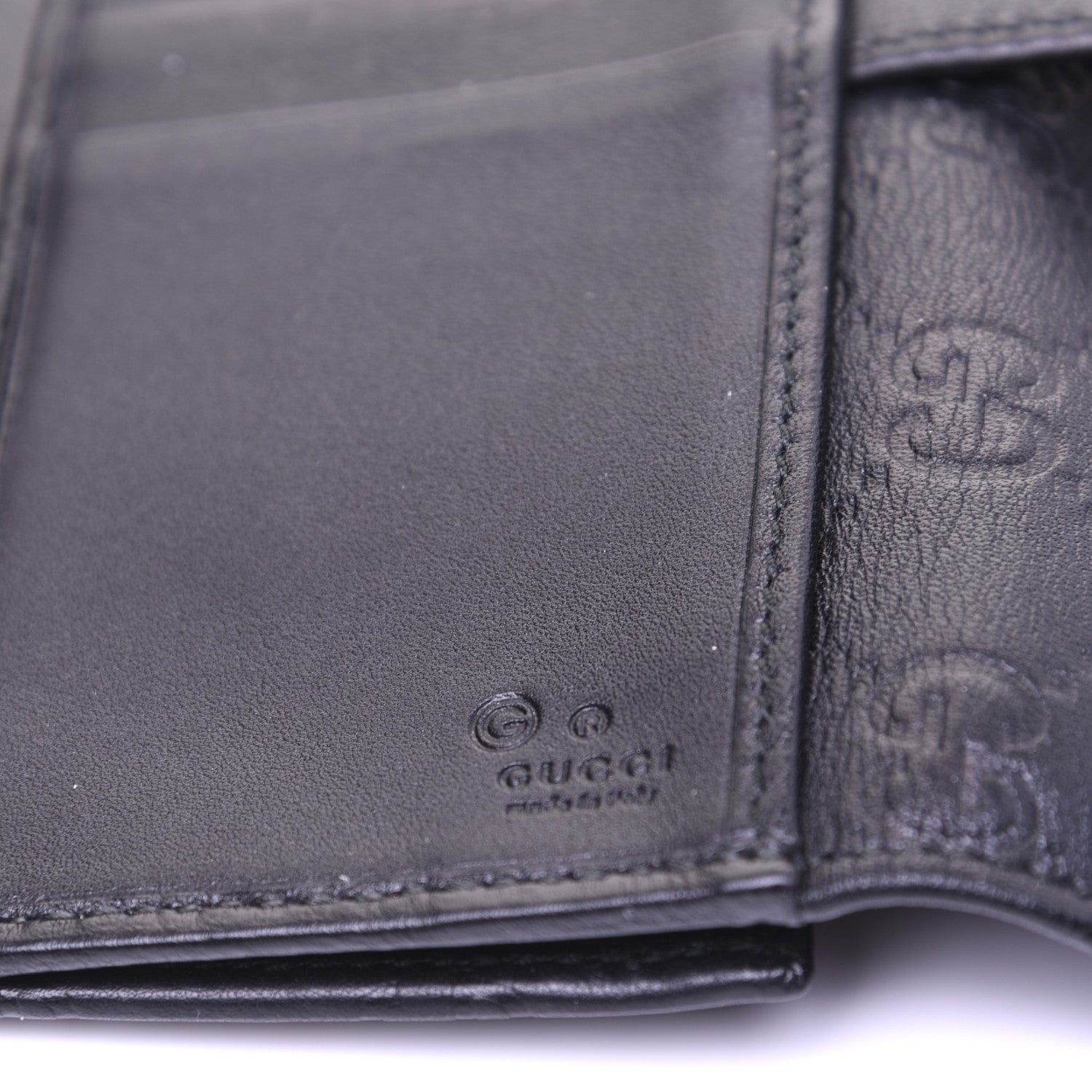 Gucci Guccissima Punch Continental Flap Wallet Black 14 of 17