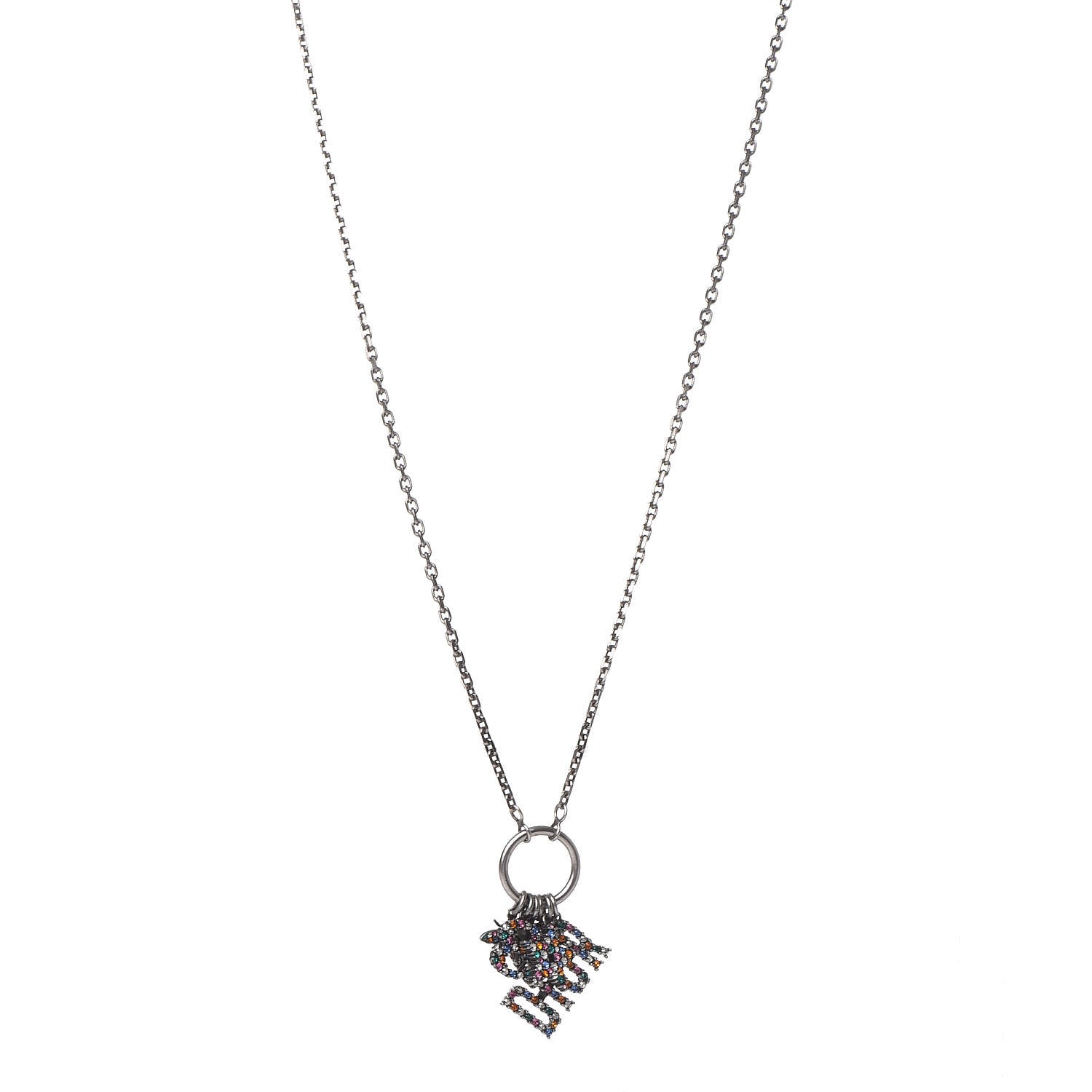 Christian Dior Metal Crystal Charms Necklace Multicolor 1 of 5