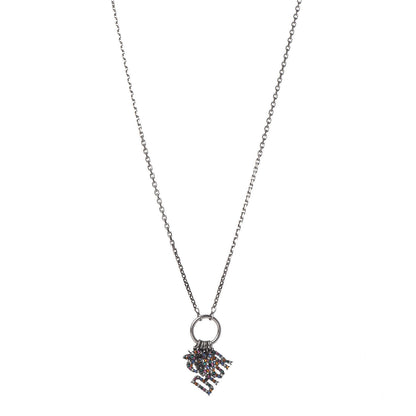 Christian Dior Metal Crystal Charms Necklace Multicolor 1 of 5