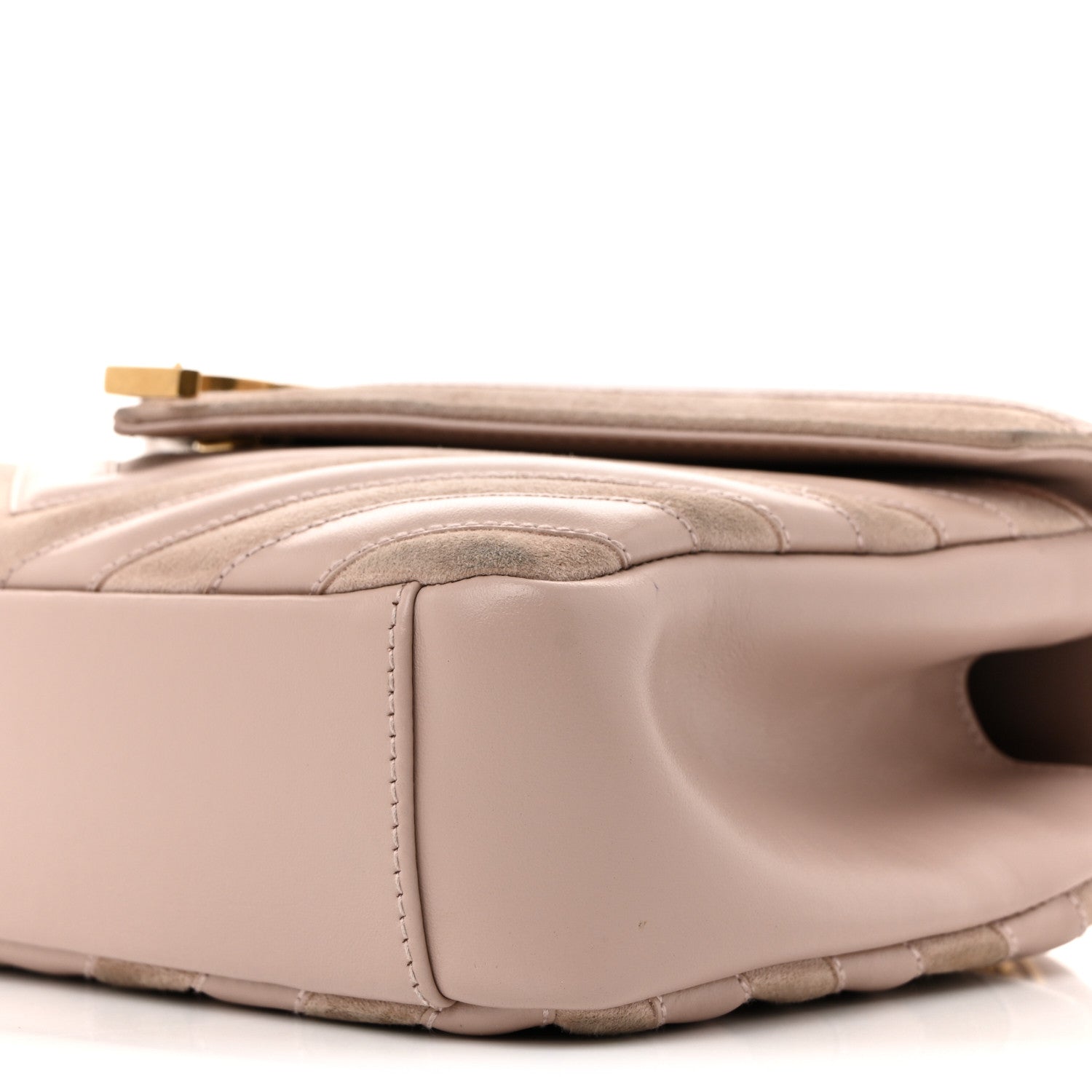 Saint Laurent Calfskin Suede Matelasse Chevron Medium Monogram College Bag Rose Poudre 10 of 16