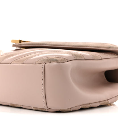 Saint Laurent Calfskin Suede Matelasse Chevron Medium Monogram College Bag Rose Poudre 10 of 16