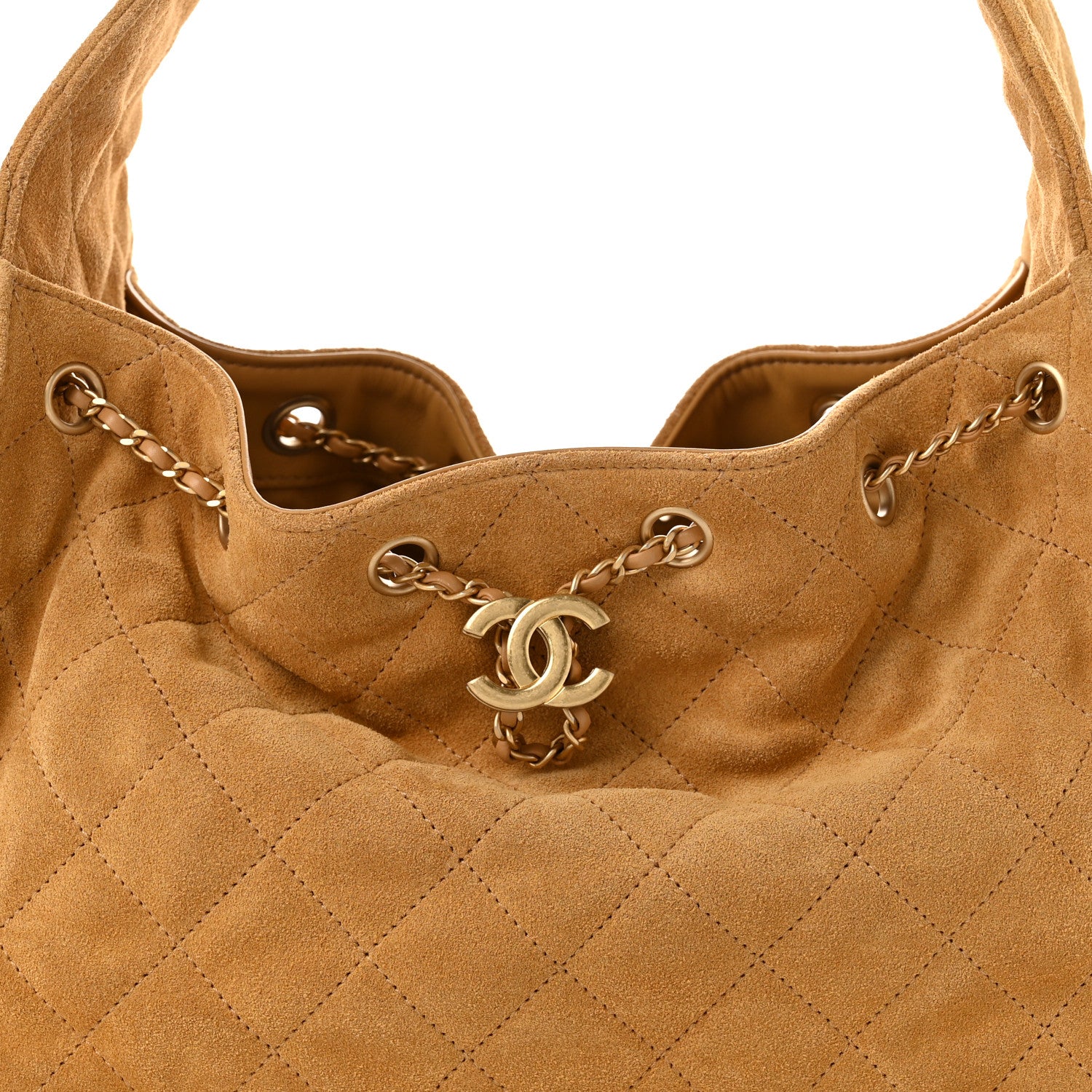Chanel Suede Quilted Small Chanel 25 Handbag Beige 7 of 9