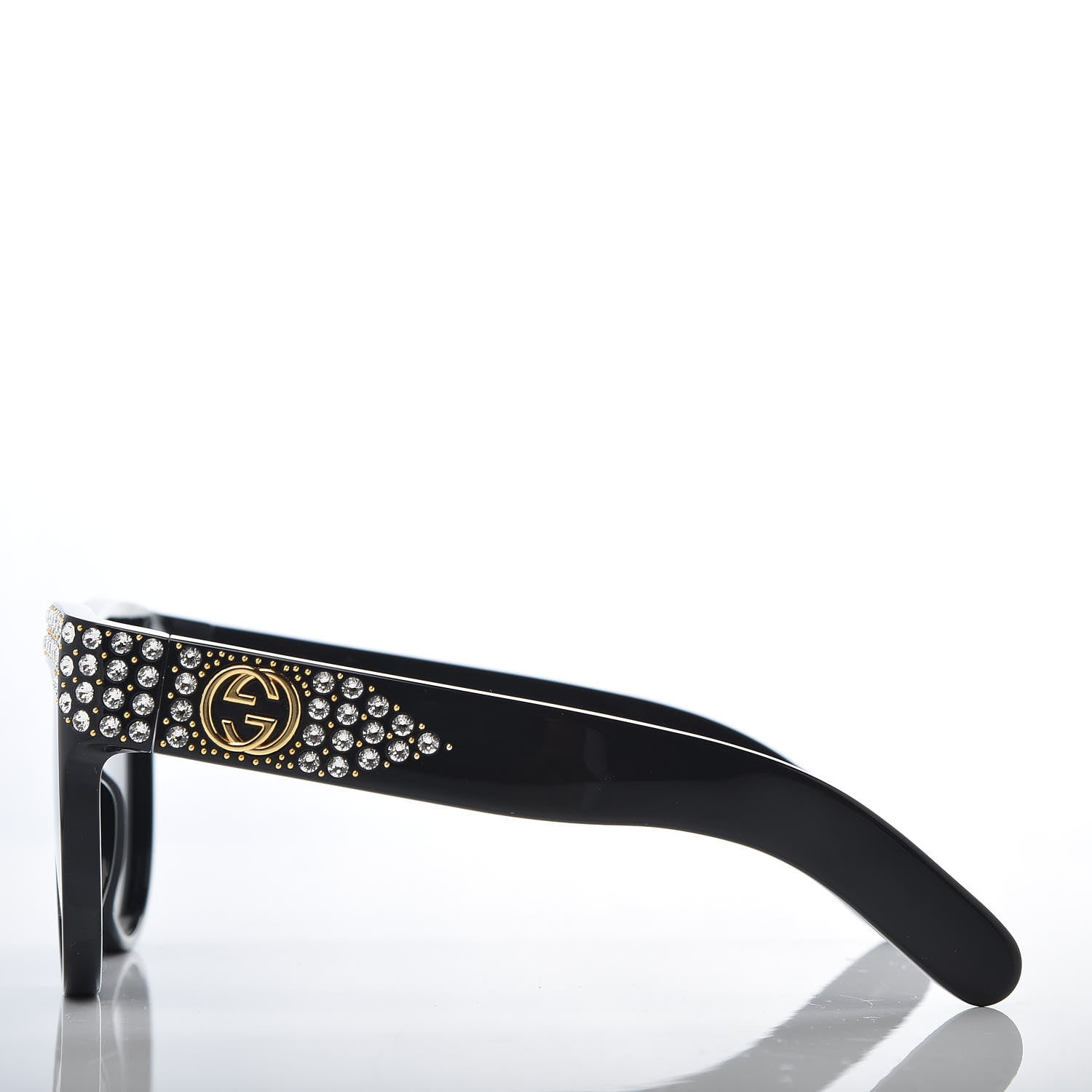 Gucci Acetate Crystal Sunglasses GG0147S Black 3 of 8