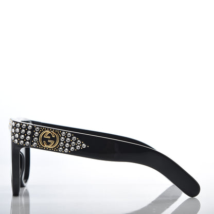 Gucci Acetate Crystal Sunglasses GG0147S Black 3 of 8