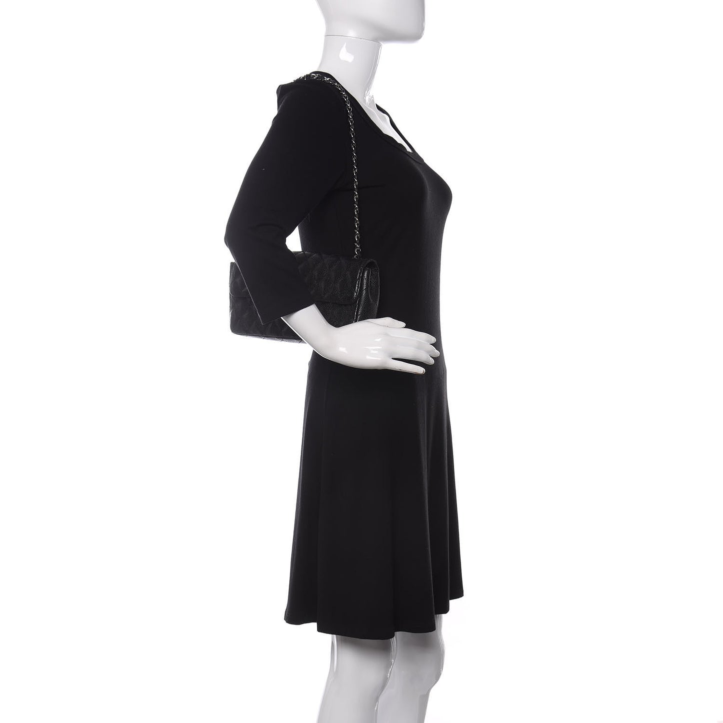 Caviar Quilted East West Flap Black