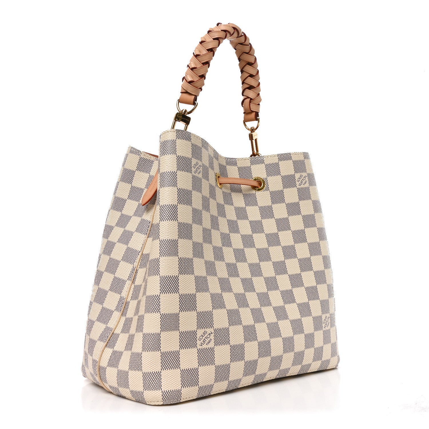 Louis Vuitton Damier Azur Braided Neonoe MM Peach Cream 3 of 9