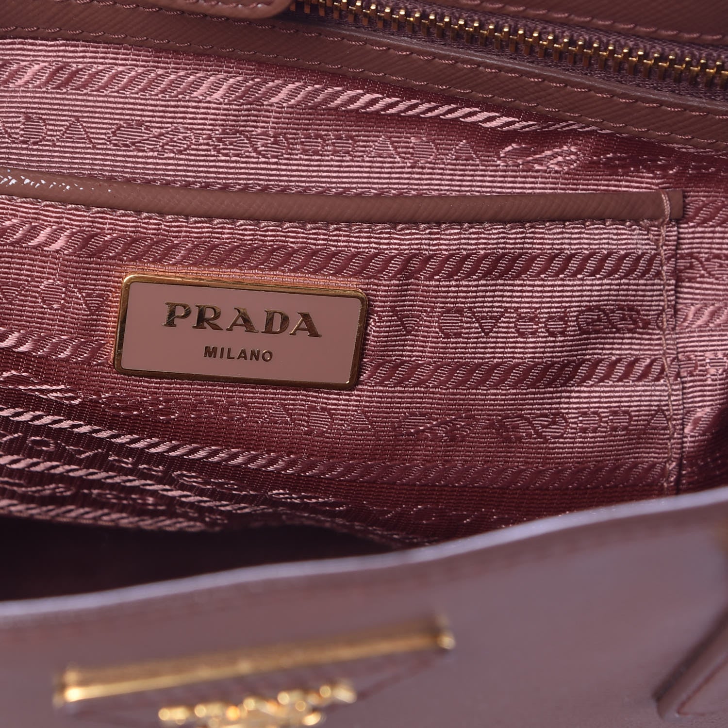 Prada Saffiano Vernice Large Tote Dark Rose 6 of 15