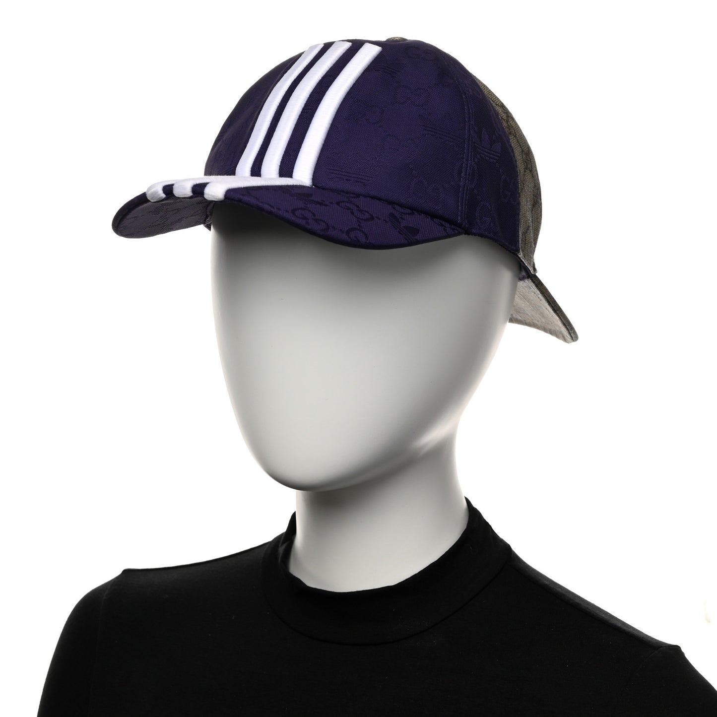 X ADIDAS GG Supreme Monogram Double Sided Baseball Hat XL Beige Purple