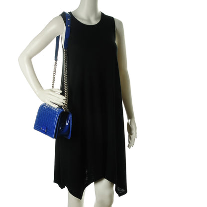 Chanel Patent Calfskin Medium Plexiglass Boy Flap Blue 2 of 7