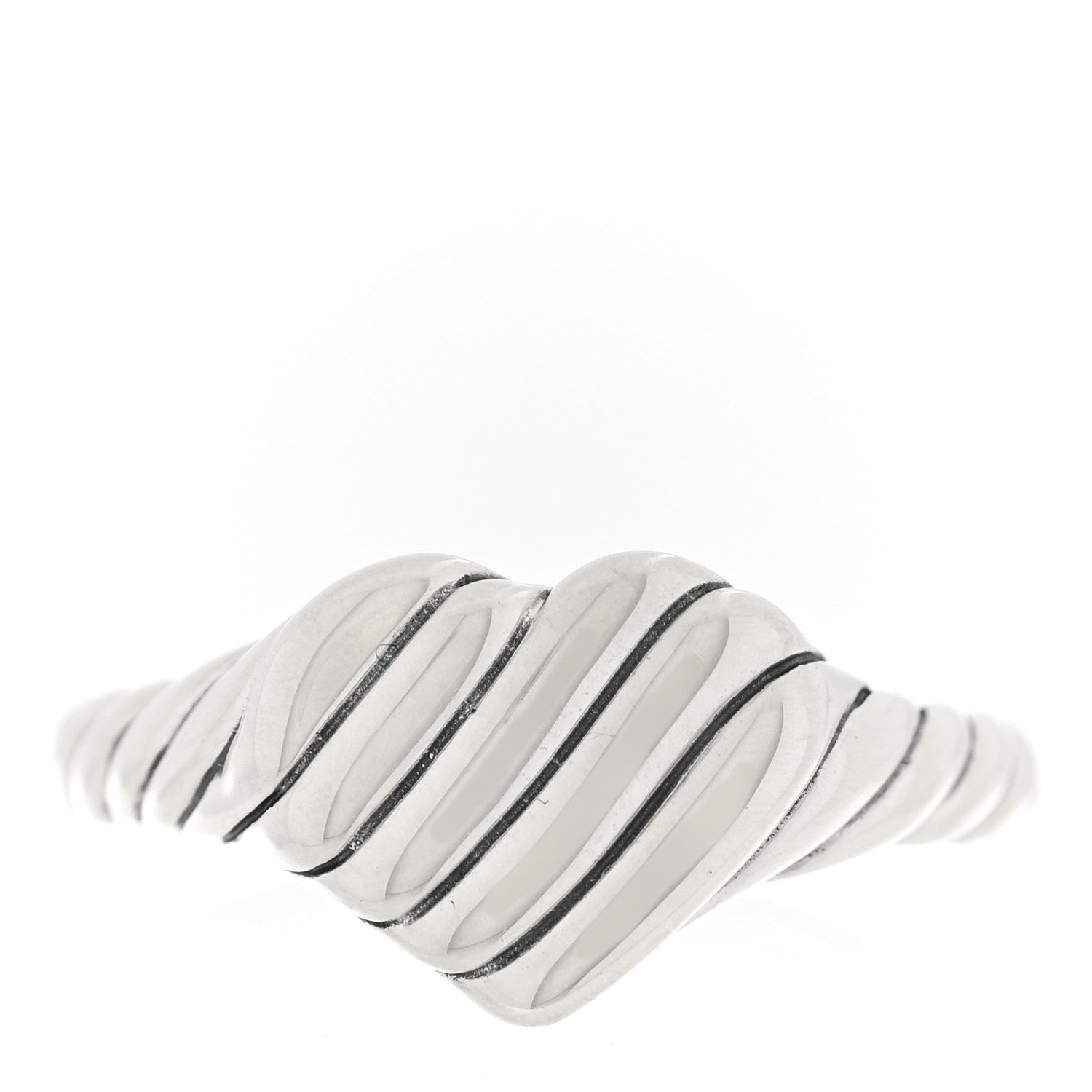 David Yurman Sterling Silver Sculpted Heart Pinky Ring 46 3.75 1 of 5