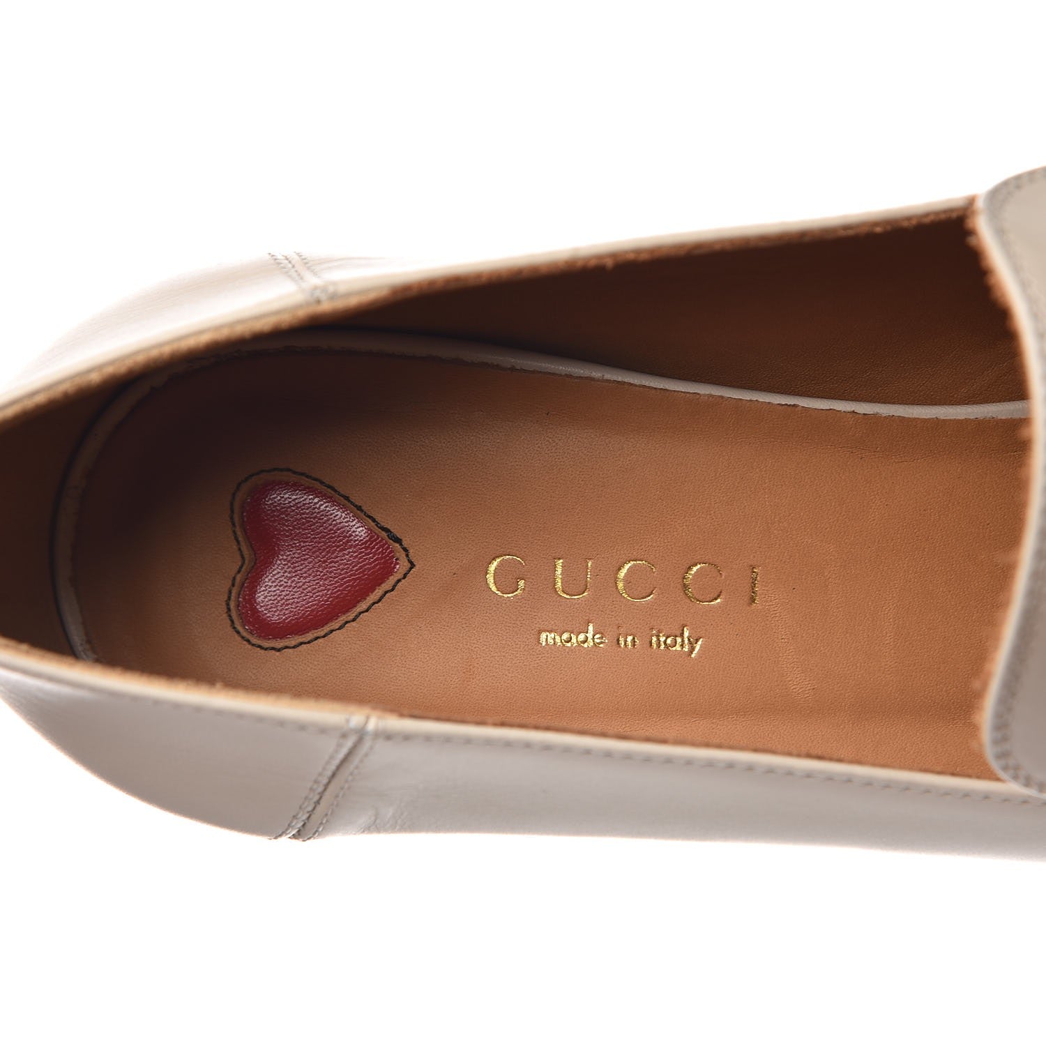 Gucci Betis Glamour Calfskin Web Pearl Embellished Peyton 75mm Loafer Pumps 36 Mystic White 6 of 11