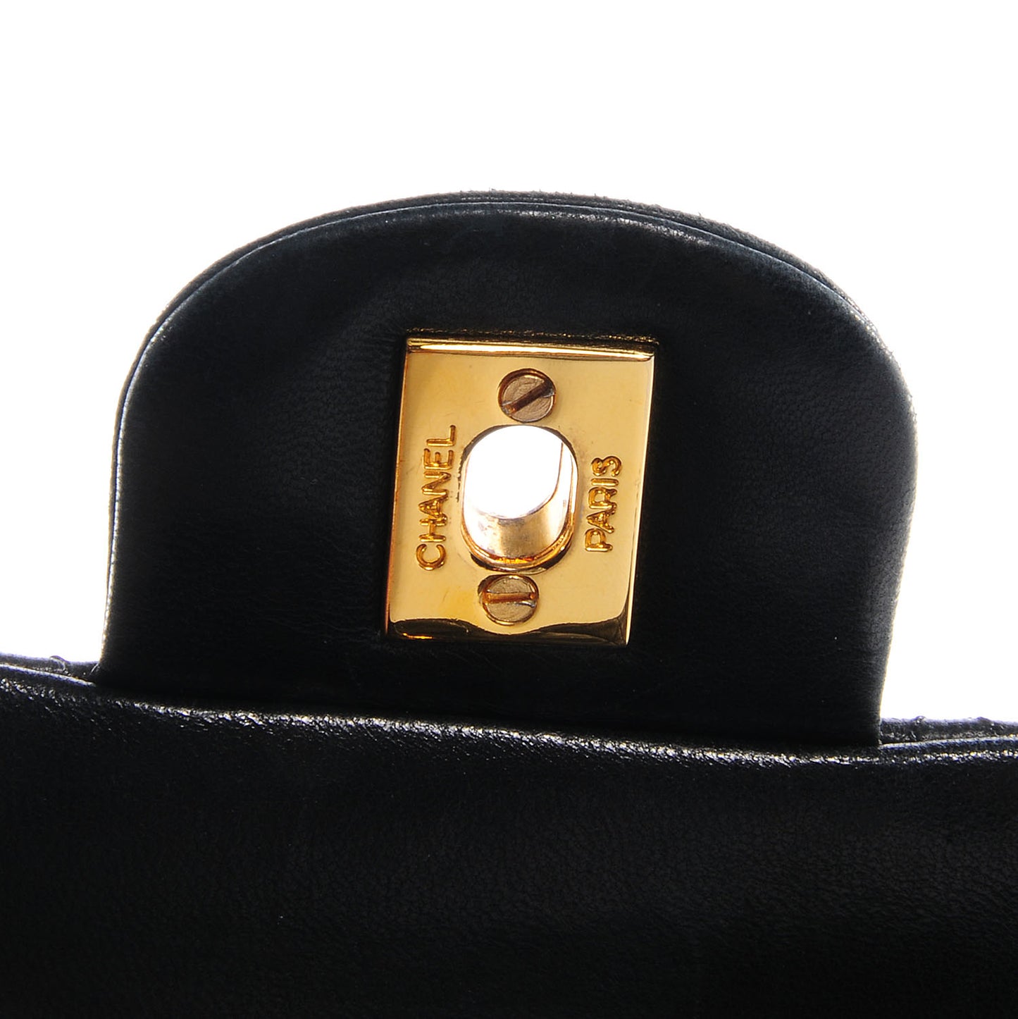 Lambskin Medium Double Flap Black