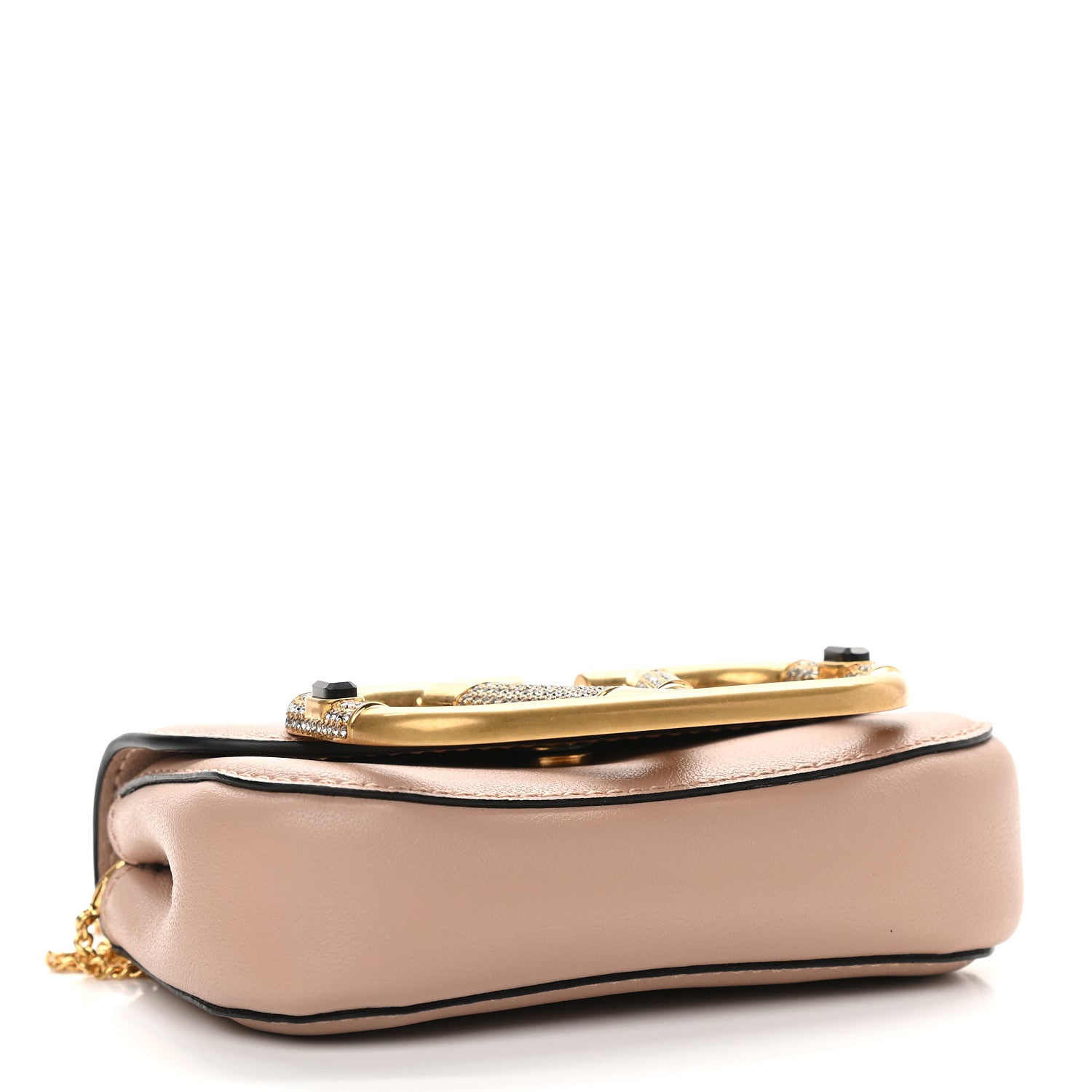 Valentino Garavani Calfskin Crystal Mini Supervee Pouch Rose Cannelle 4 of 8
